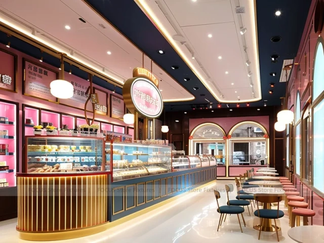Pink Gold Dessert Beverage Counter Hall
