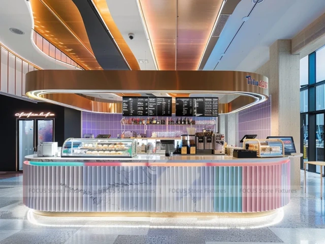 Pink Gold Dessert Beverage Counter Hall