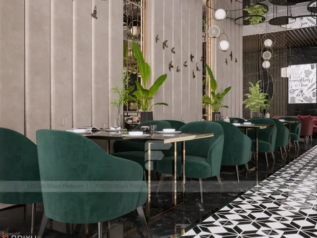 Pink Green Beverage Cafe Booth Seating