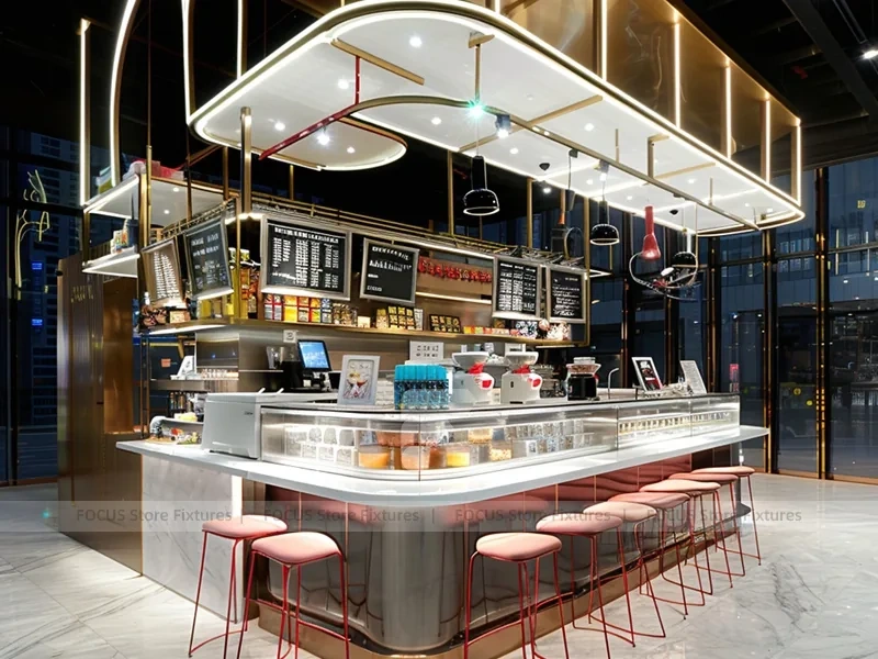 Pink Mint Dessert Beverage Counter Layout