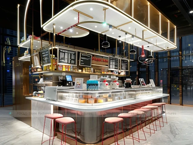 Pink Mint Dessert Beverage Counter Layout