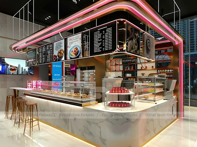 Pink Neon Beverage Corner Counter