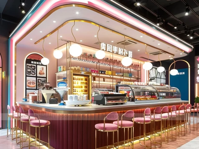 Purple Dessert Beverage Shop Counter