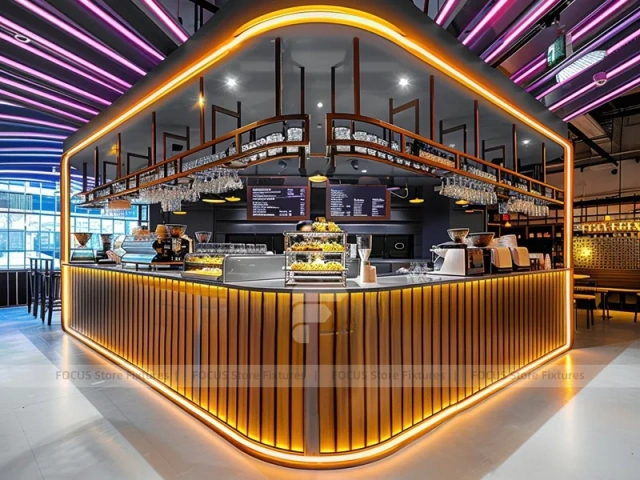 Purple Neon Dessert Beverage Kiosk