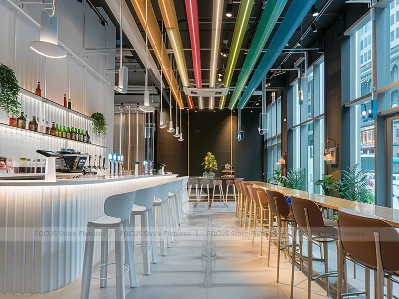 Rainbow Ceiling Juice Bar Counter Layout