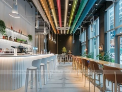 Rainbow Ceiling Juice Bar Counter Layout