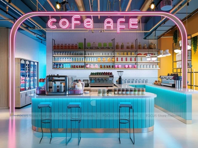 Rainbow Ceiling Juice Bar Counter Layout