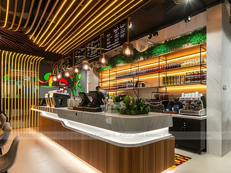 Rainbow Neon Beverage Bar Counter