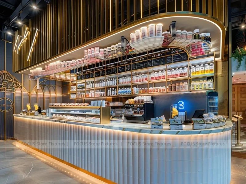 Red Arch Dessert Beverage Counter Layout