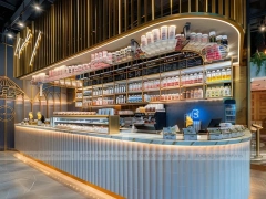 Red Arch Dessert Beverage Counter Layout