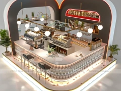 Red Arch Dessert Beverage Counter Layout