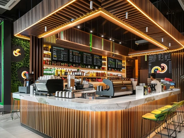 Red Arch Dessert Beverage Counter Layout