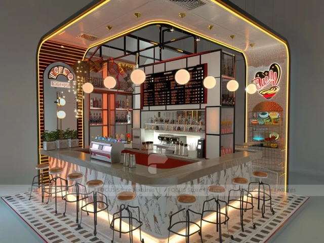 Red Gold Beverage Island Counter