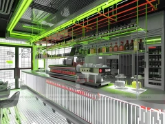 Red White Arch Dessert Beverage Hall