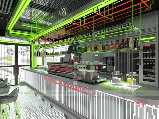 Red White Arch Dessert Beverage Hall