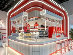 Red White Beverage Frame Kiosk
