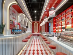 Red White Beverage Frame Kiosk