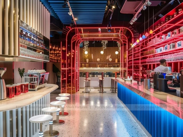 Red White Beverage Frame Kiosk