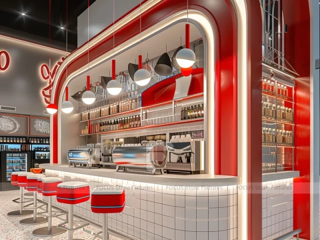 Red White Beverage Wall Counter