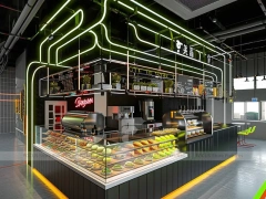 Red White Coffee Corner Kiosk