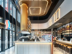 Red White Dessert Beverage Hall Layout