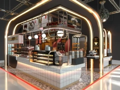Red White Dessert Beverage Wall Counter