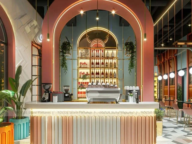Red White Dessert Beverage Wall Counter