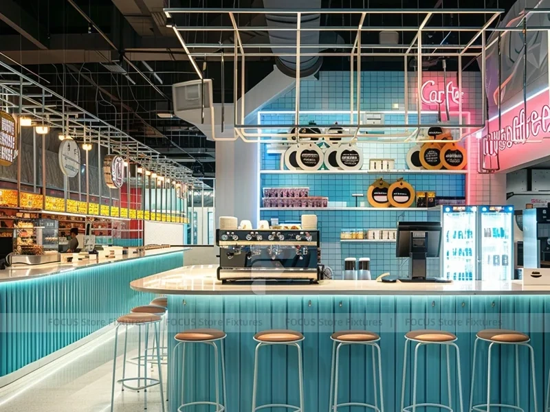 Red White Gelato Beverage Arch Counter