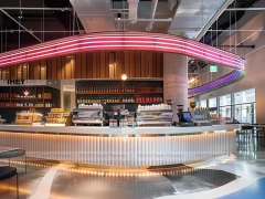 Red White Gelato Beverage Arch Counter