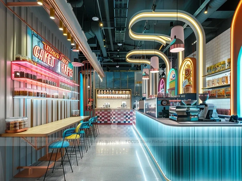 Red White Gelato Beverage Arch Counter