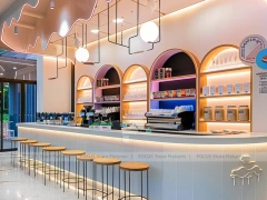 Red White Gelato Beverage Arch Counter