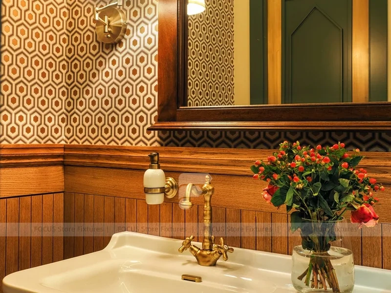 Retro Gold Beverage Cafe Wash Area Detail