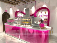 Round Coffee Kiosk With Menu Screens