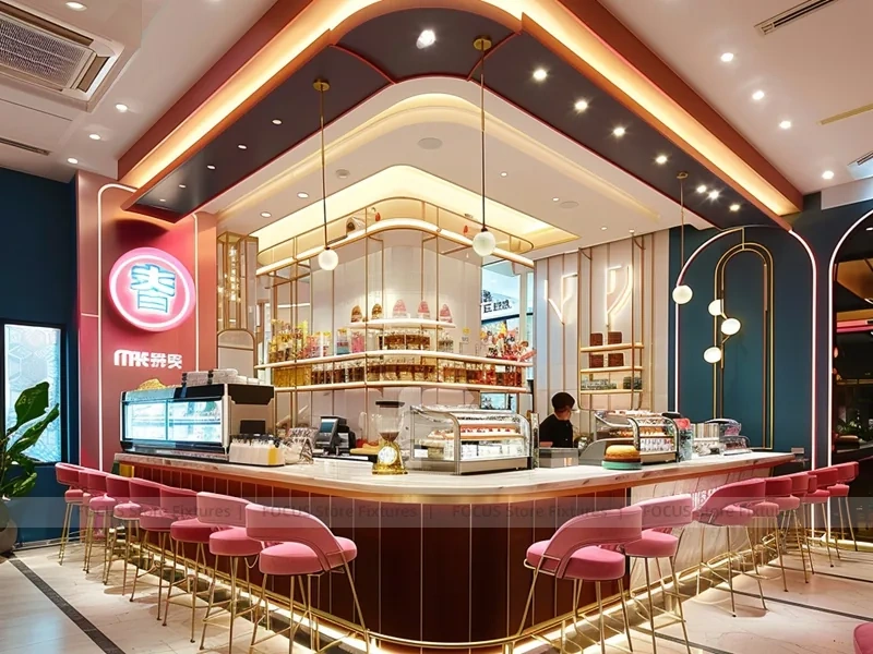 Round Coffee Kiosk With Menu Screens