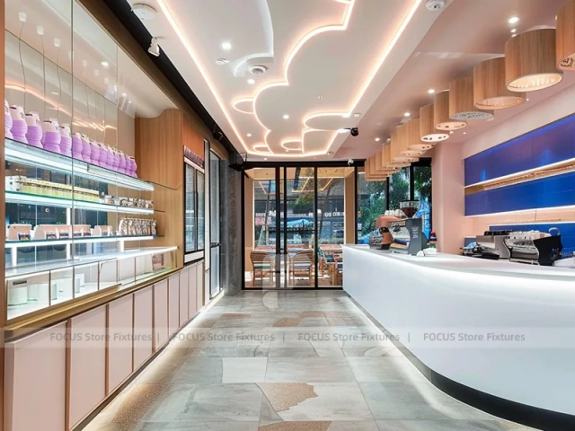 Round Coffee Kiosk With Menu Screens