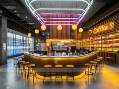 Round Pink Beverage Bar Island Counter