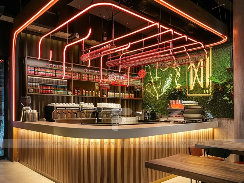 Round Pink Beverage Bar Island Counter