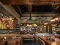 Rustic Industrial Coffee Shop Dining Layout