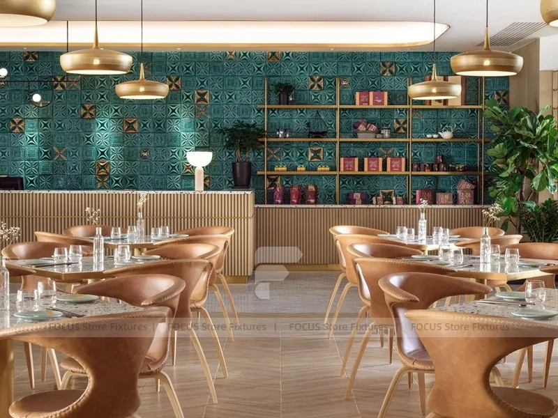 Teal Wall Dessert Cafe Dining Layout