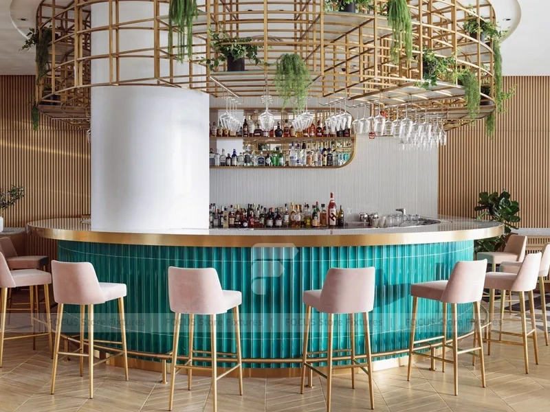 Teal Wall Dessert Cafe Dining Layout