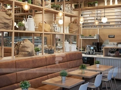 Teal Wall Dessert Cafe Dining Layout