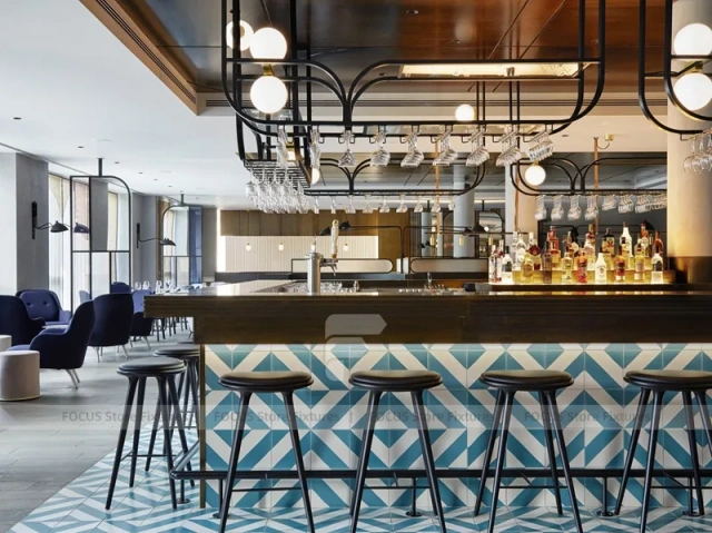 Teal Wall Dessert Cafe Dining Layout
