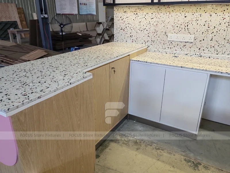Terrazzo Beverage Preparation Counter Detail