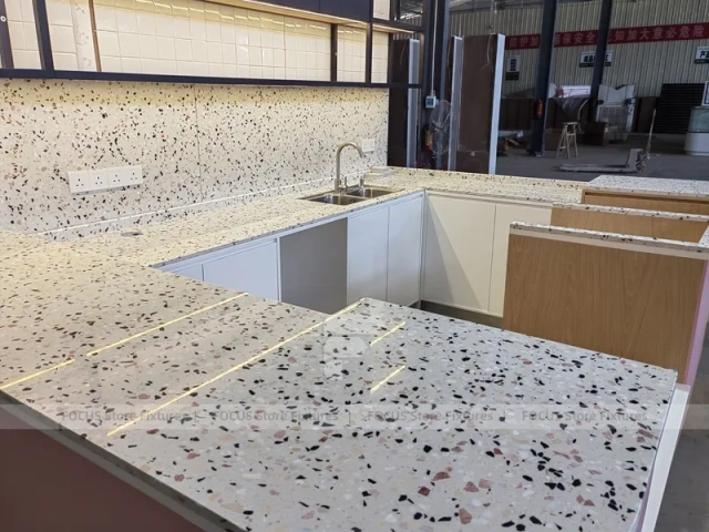 Terrazzo Beverage Preparation Counter Detail