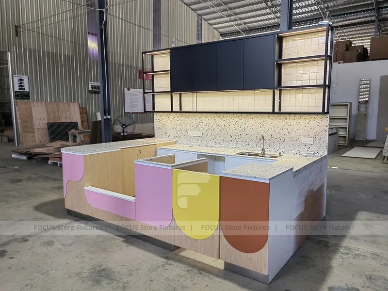 Terrazzo Beverage Preparation Counter Detail