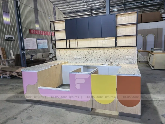 Terrazzo Beverage Preparation Counter Detail