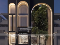 Warm Coffee Shop Exterior Entrance Design