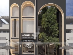 Warm Coffee Shop Exterior Entrance Design