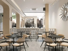 Warm Coffee Shop Exterior Entrance Design