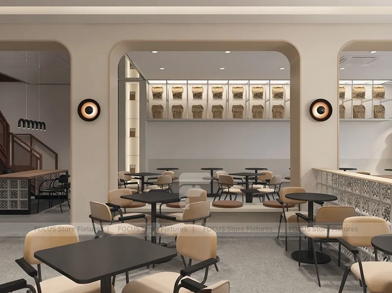 Warm Coffee Shop Exterior Entrance Design